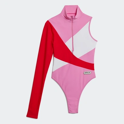 Shop Adidas X Lotta Volkova One Sleeve Swim In Clepnk/red/white