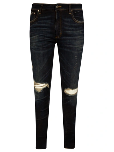 Shop Represent Destroyed Denim Jeans In Classic Blue