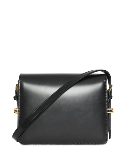 Shop Burberry Grace Small Leather Shoulder Bag In Black