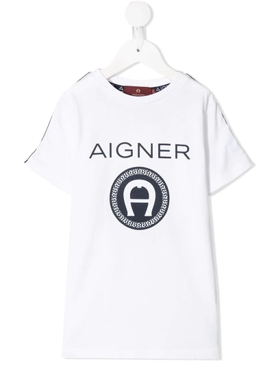 Shop Aigner Logo-print T-shirt In White