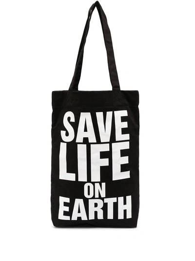 Shop Katharine Hamnett Save Life On Earth Tote Bag In Black