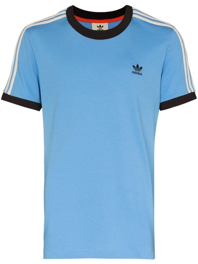 Shop Adidas Originals X Wales Bronner Embroidered Logo T-shirt In Blue