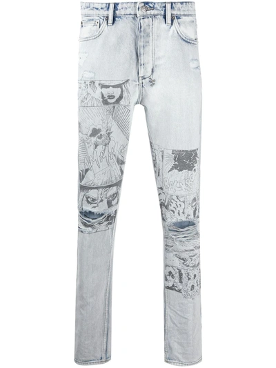 Ksubi Comic Book Ripped Jeans In Blue | ModeSens