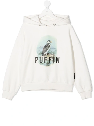 Shop Andorine Puffin Graphic-print Hoodie In White