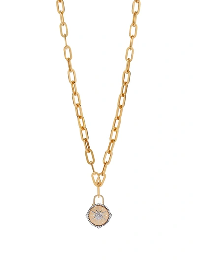 Shop Annoushka 18kt Yellow Gold Lovelock Diamond Star Charm Necklace