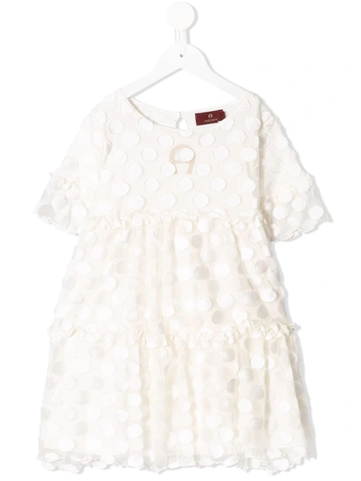 Shop Aigner Flocked Dress In White