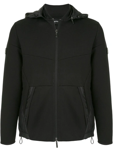 Shop Hugo Boss Samon Hooded Jacket In Black