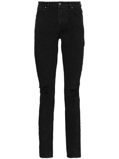 Shop Ksubi Van Winkle Ripped-detail Skinny Jeans In Black