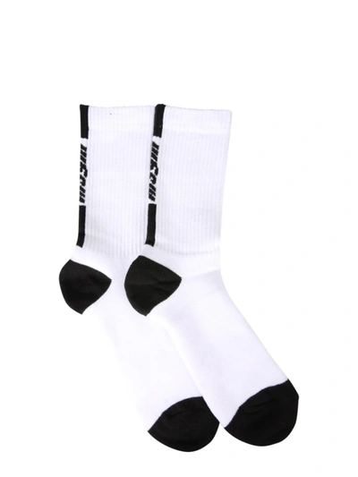 Shop Msgm White Cotton Socks