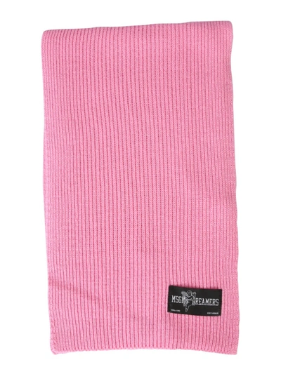 Shop Msgm Pink Wool Scarf