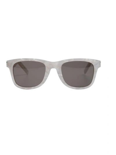 Shop Saint Laurent Classic 51 Grey Acetate Sunglasses