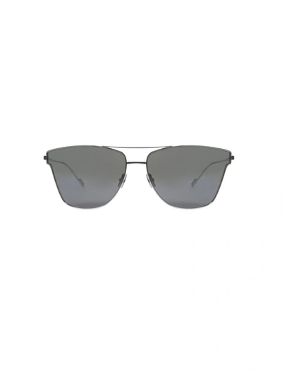 Shop Saint Laurent Classic Sl51 Silver Metal Sunglasses In Grey