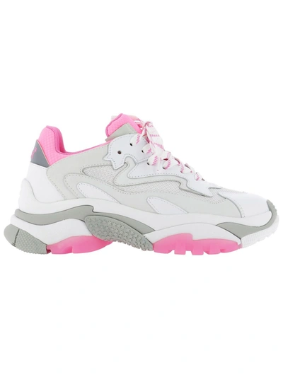 Shop Ash White/pink Leather Sneakers