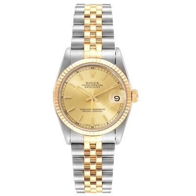 Shop Rolex Datejust Midsize 31mm Steel Yellow Gold Ladies Watch 68273 Box