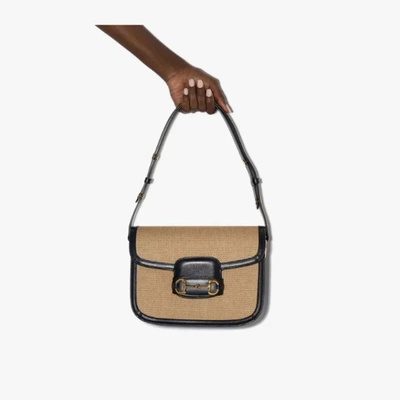 Shop Gucci Neutral Horsebit 1955 Shoulder Bag In Neutrals