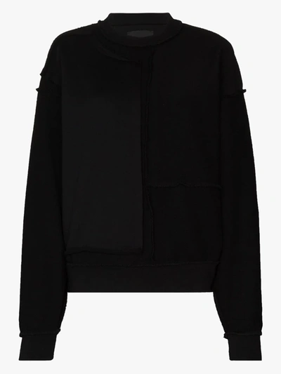 Shop Heliot Emil Reverse Crew Neck Sweater In Black