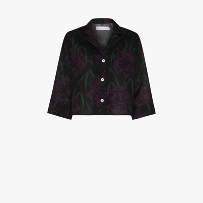 Shop Desmond & Dempsey Narcissus Boxy Pyjama Shirt In Black