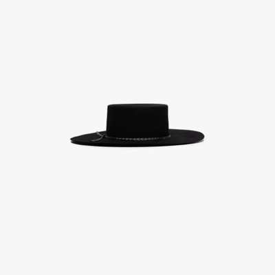 Shop Gucci Wide Brim Felt Hat In Black