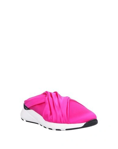 Shop Casadei Woman Sneakers Fuchsia Size 7.5 Textile Fibers In Pink
