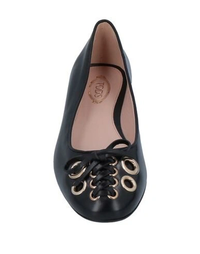 Shop Tod's Woman Ballet Flats Black Size 6 Soft Leather