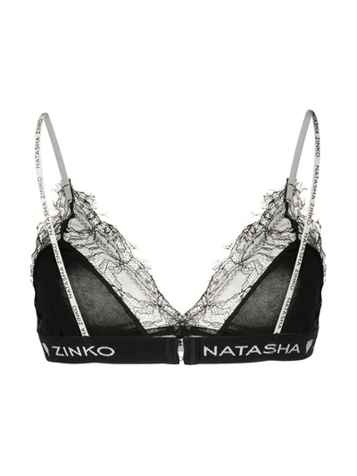 Shop Natasha Zinko Lace Triangle Bra In Black