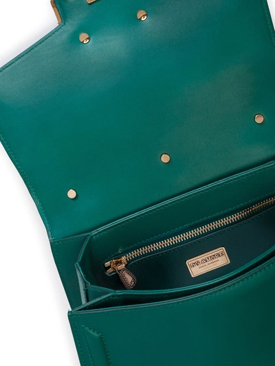 Shop Dolce & Gabbana Logo Plaque Crossbody Bag In Green