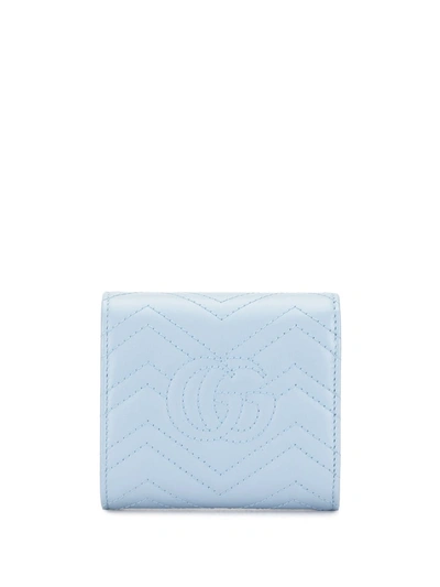 Shop Gucci Gg Marmont Wallet In Blue