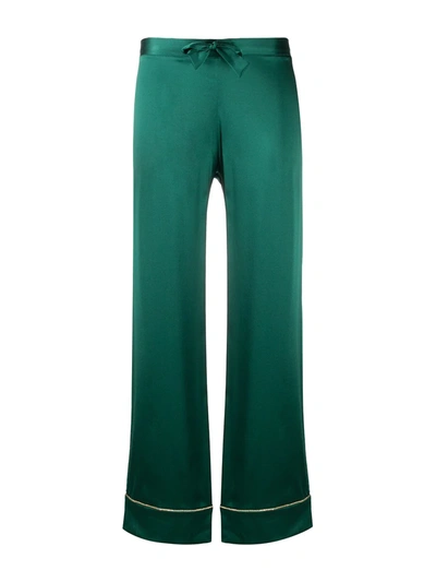 Shop Gilda & Pearl Backstage Silk Pj Set In Green