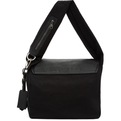 Shop Neil Barrett Black Oversized Satchel Messenger Bag In 0101 Bk/bk