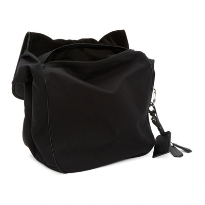 Shop Neil Barrett Black Oversized Satchel Messenger Bag In 0101 Bk/bk