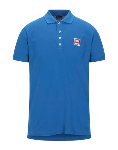 Shop Diesel Polo Shirts In Blue