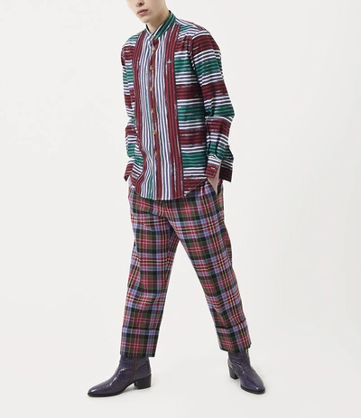 Shop Vivienne Westwood Cropped George Trousers Brick Tartan In Multicolor