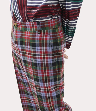 Shop Vivienne Westwood Cropped George Trousers Brick Tartan In Multicolor