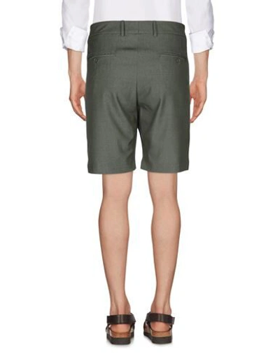 Shop Les Deux Man Shorts & Bermuda Shorts Military Green Size 28 Polyester, Viscose, Elastane