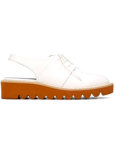 Stella Mccartney Odette Faux Leather Slingback Plaftorm Loafers In White