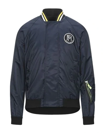 Shop Frankie Morello Jackets In Dark Blue
