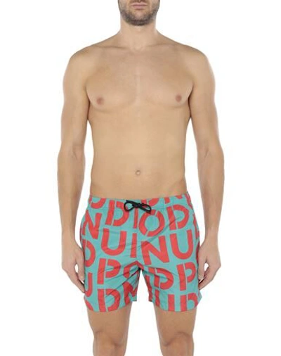 Shop Dondup Swim Trunks In Turquoise