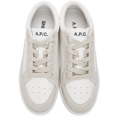 Shop Apc A.p.c. Off-white Eddie Sneakers In Aab Blanc