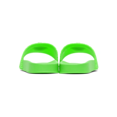 Shop Versace Green Medusa Slides In Df4 Fluo