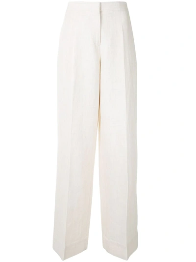 Shop Jil Sander Wide-leg Trousers In White