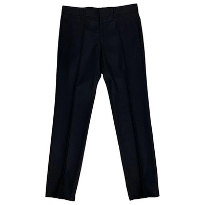 Pre-owned Gucci Blue Wool Trousers