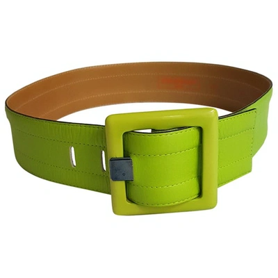 Pre-owned Saint Laurent Leather Belt In Green