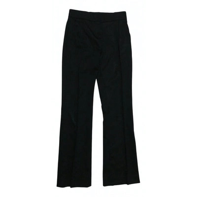Pre-owned Valentino Wool Straight Pants In Black