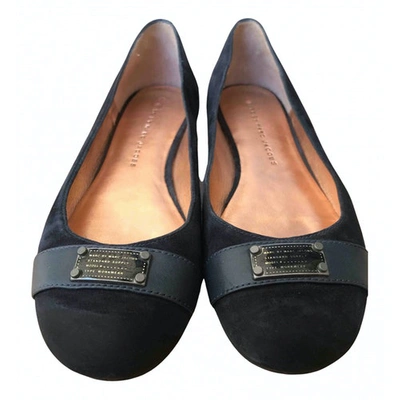 Pre-owned Marc By Marc Jacobs Navy Suede Ballet Flats