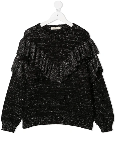 Shop Andorine Ruffle Detail Jumper In Black