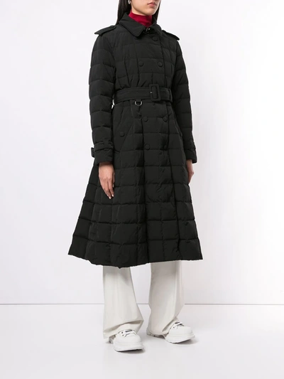Shop Ienki Ienki Quilted A-line Trench Coat In Black