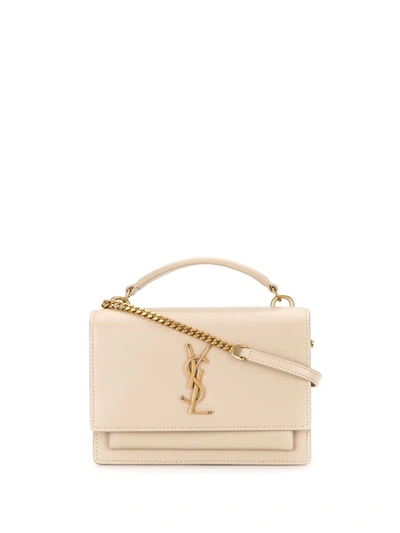 Shop Saint Laurent Small Sunset Crossbody Bag In Neutrals