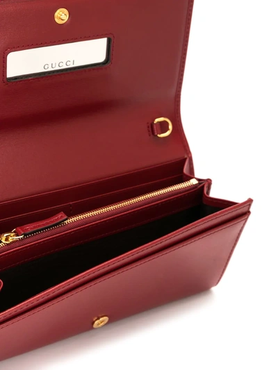 Shop Gucci Horsebit Chain Wallet Bag In Red