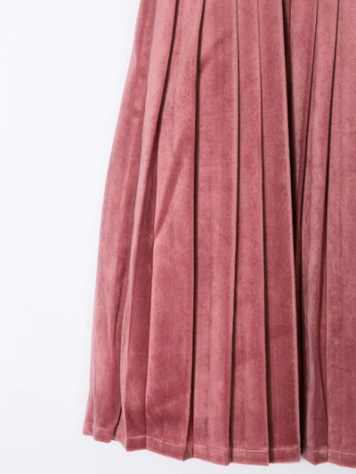 Shop Velveteen Paola Velvet Pleated Skirt In Pink