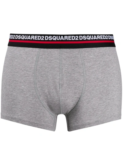 Shop Dsquared2 Logo Waistband Boxers In Grey